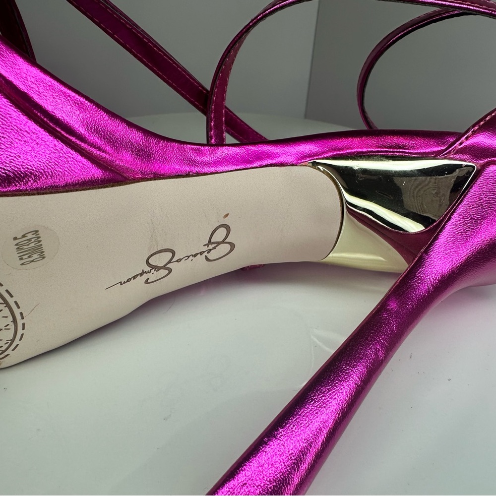 Jessica Simpson Shyremin Fuchsia Strappy Heels - Picture 7 of 13